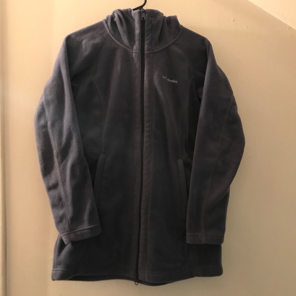 ☀️3/50$!! EUC Fitted Woman’s Hooded Columbia Fleece Coat - Picture 1 of 11